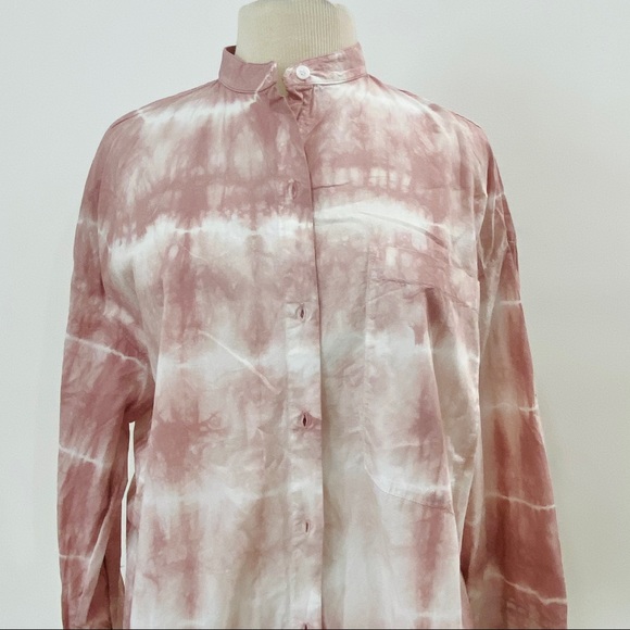 NEW Zara mandarin did. tie dye button up shirt - Picture 2 of 6